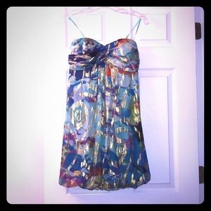 Cache Silk Strapless Dress with Balloon Bottom